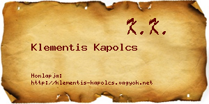 Klementis Kapolcs névjegykártya